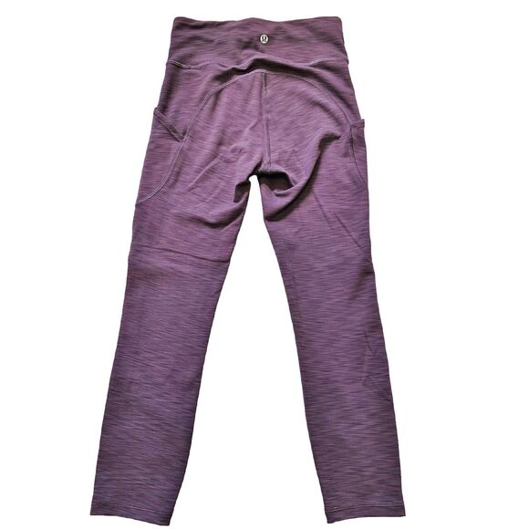 Lululemon Invigorate High-Rise Crop 23" Leggings Size 4 Black Currant Tight - Picture 8 of 12
